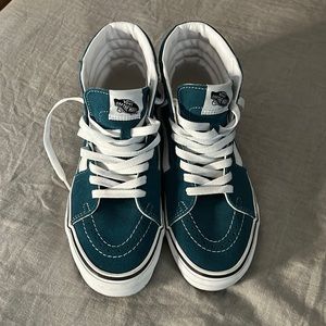 Dark blue high top vans size 8 worn once
